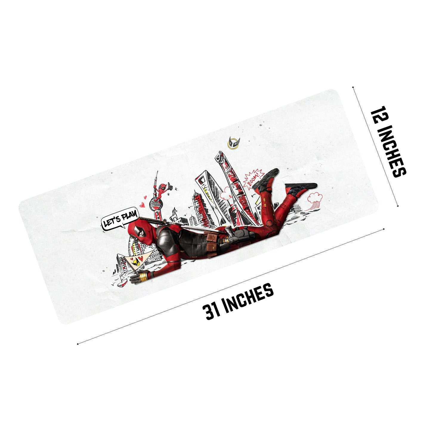 Deadpool Mouse Pad (31 X 12 Inches) - Gaming Mouse Pad | Rubber Base Desk Mat