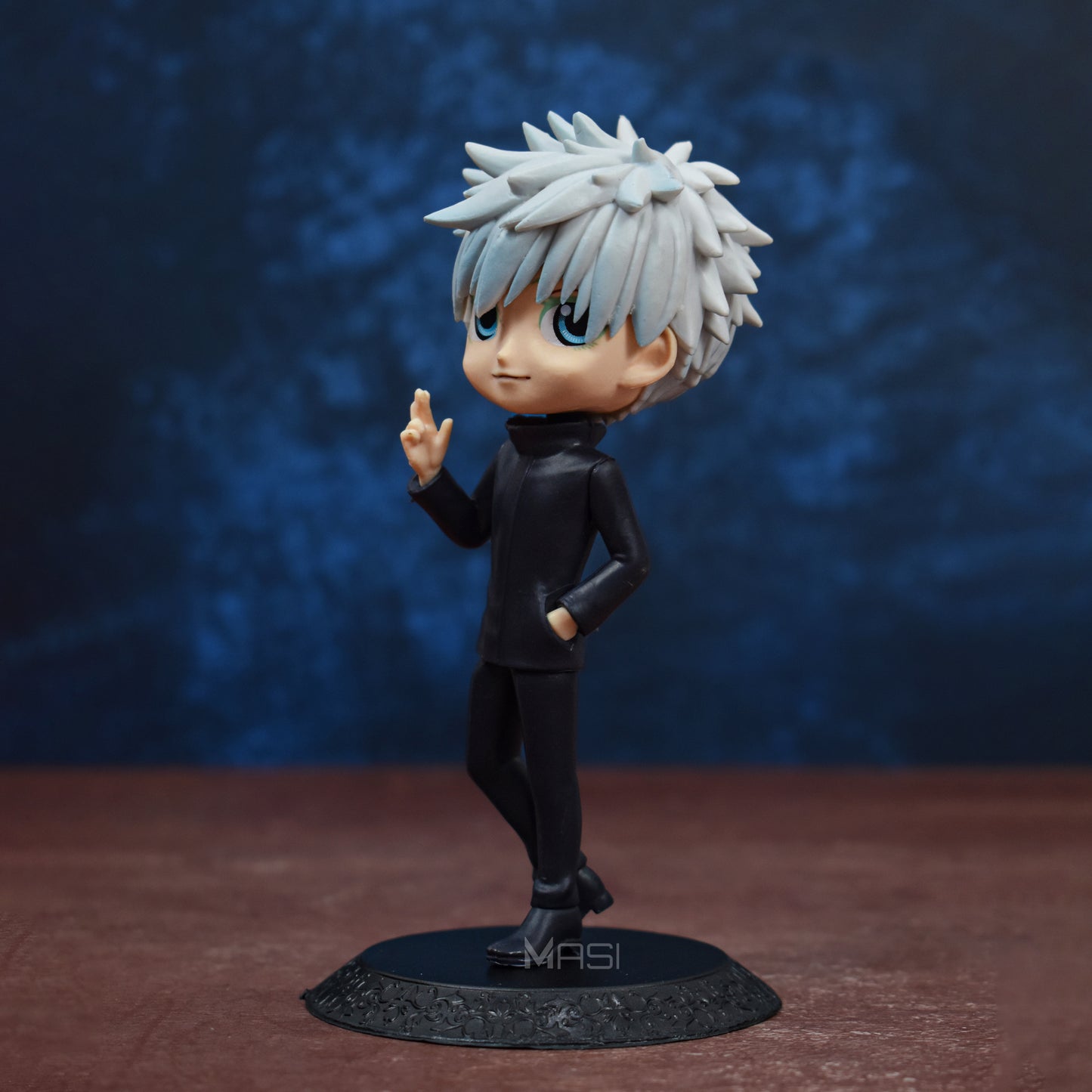 Gojo Satoru Q Style Action Figure With Stand (15 Cm Height) - Jujutsu Kaisen