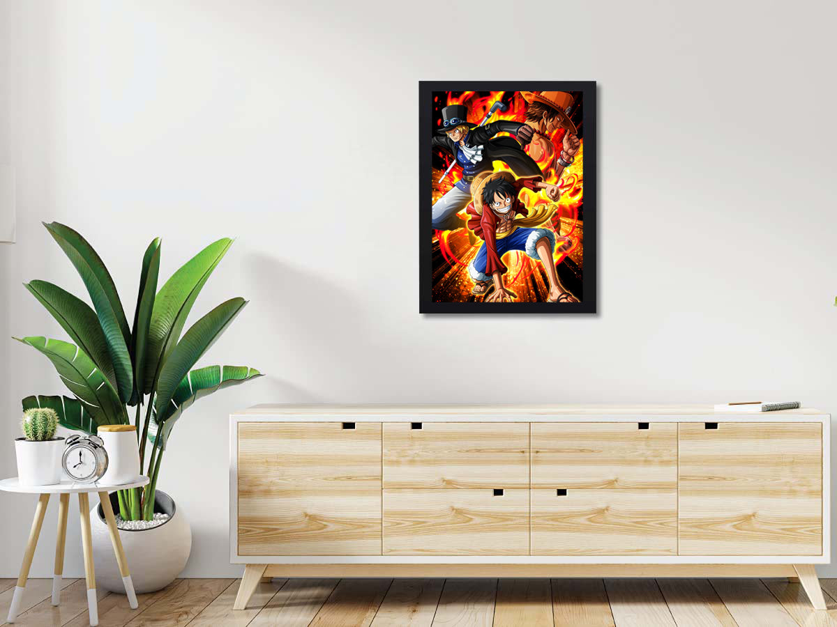 Luffy And His Two Brothers Ace & Sabo Photo Frame (A4 Size) - One Piece
