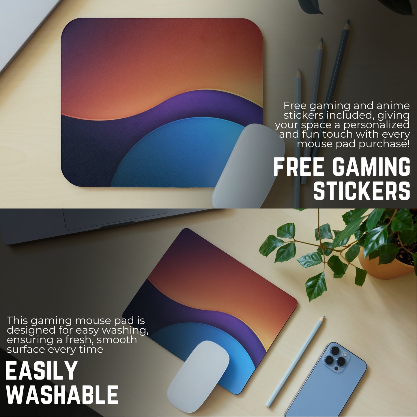 ABSTRACT MOUSE PAD (9 X 7.5 INCHES) - GAMING AND OFFICE MOUSE PAD | RUBBER BASE MOUSE PAD