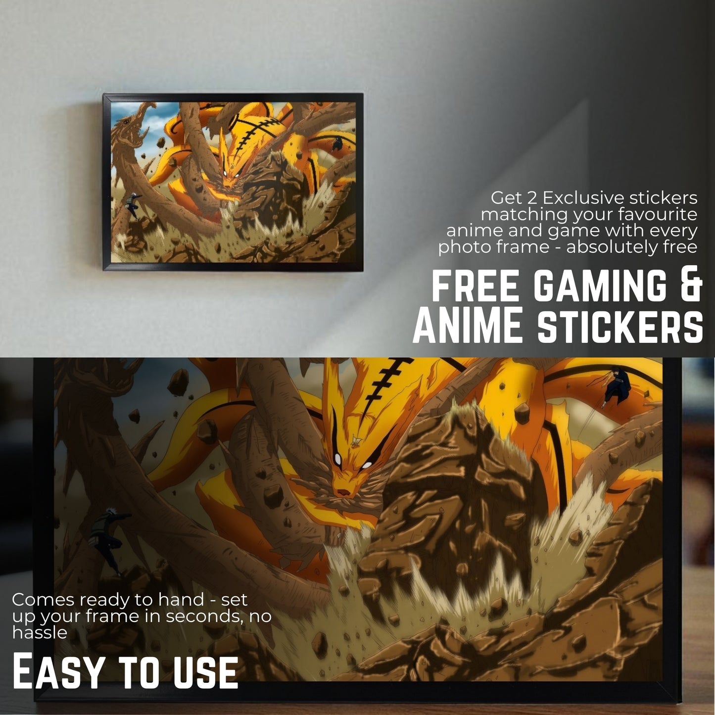 KURAMA RARE PHOTO FRAME (A4 SIZE) - NARUTO