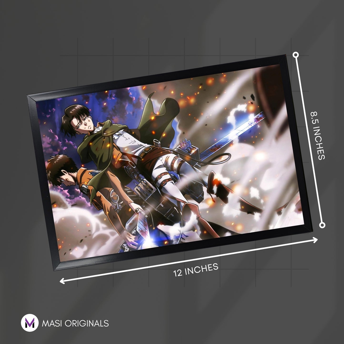 EREN YEAGER AND LEVI ACKERMAN PHOTO FRAME (A4 SIZE) - ATTACK ON TITAN