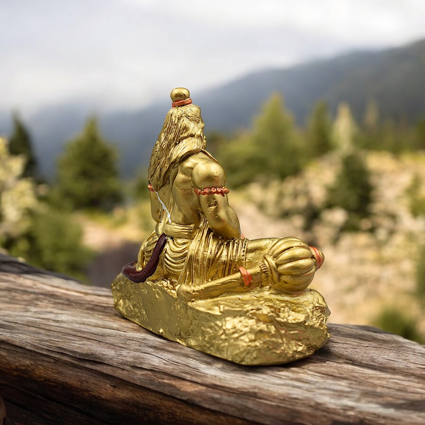 Hanuman Ji Premium Detailed Murti/statue With Sri Ram In Heart For Gift/car Dashboard/home/office Decoration (Golden)