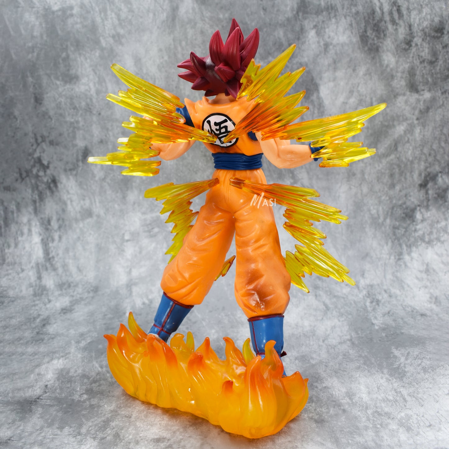 Dragon Ball Super Rose Goku Super Saiyan God Action Figure With Flame Stand - 20 Cm