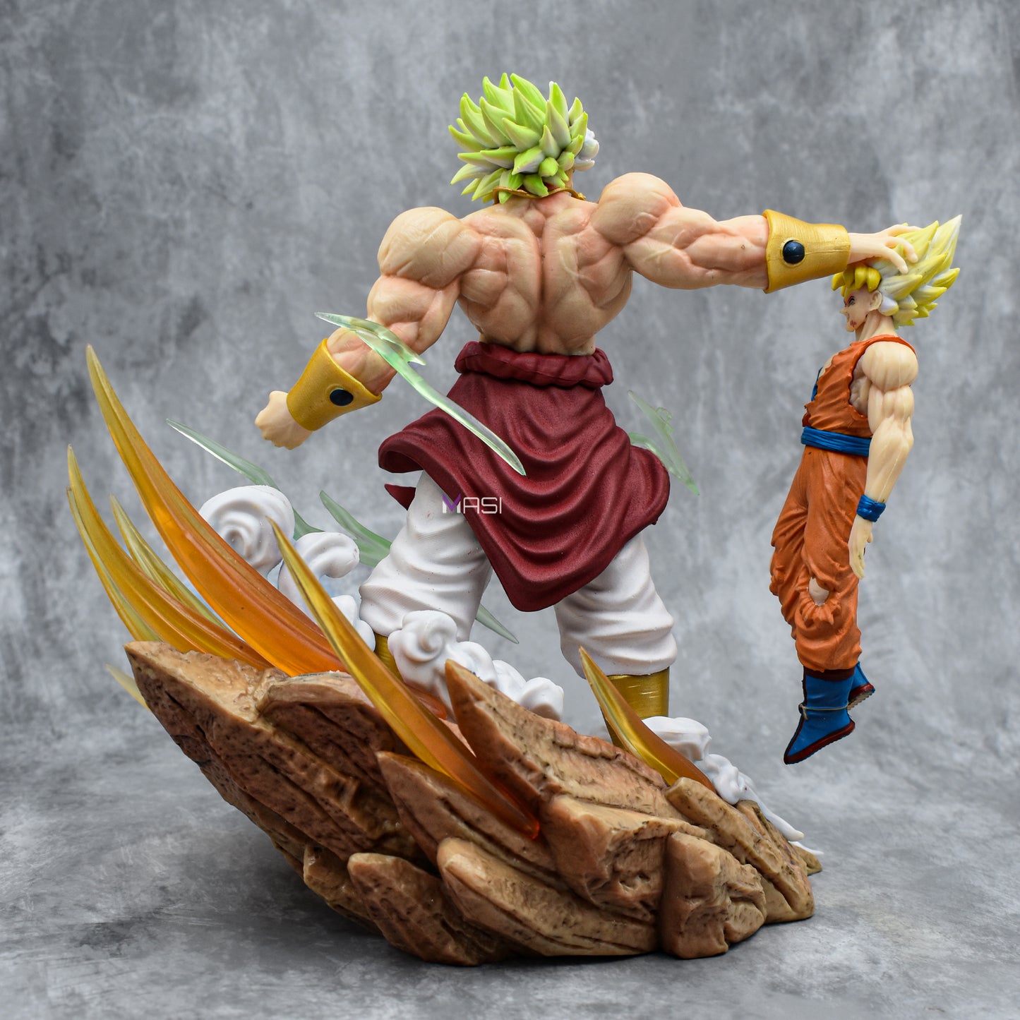Broly Destroying Goku Iconic Action Figure With 2 Replaceable Heads (20 Cm Height) - Dragon Ball Z