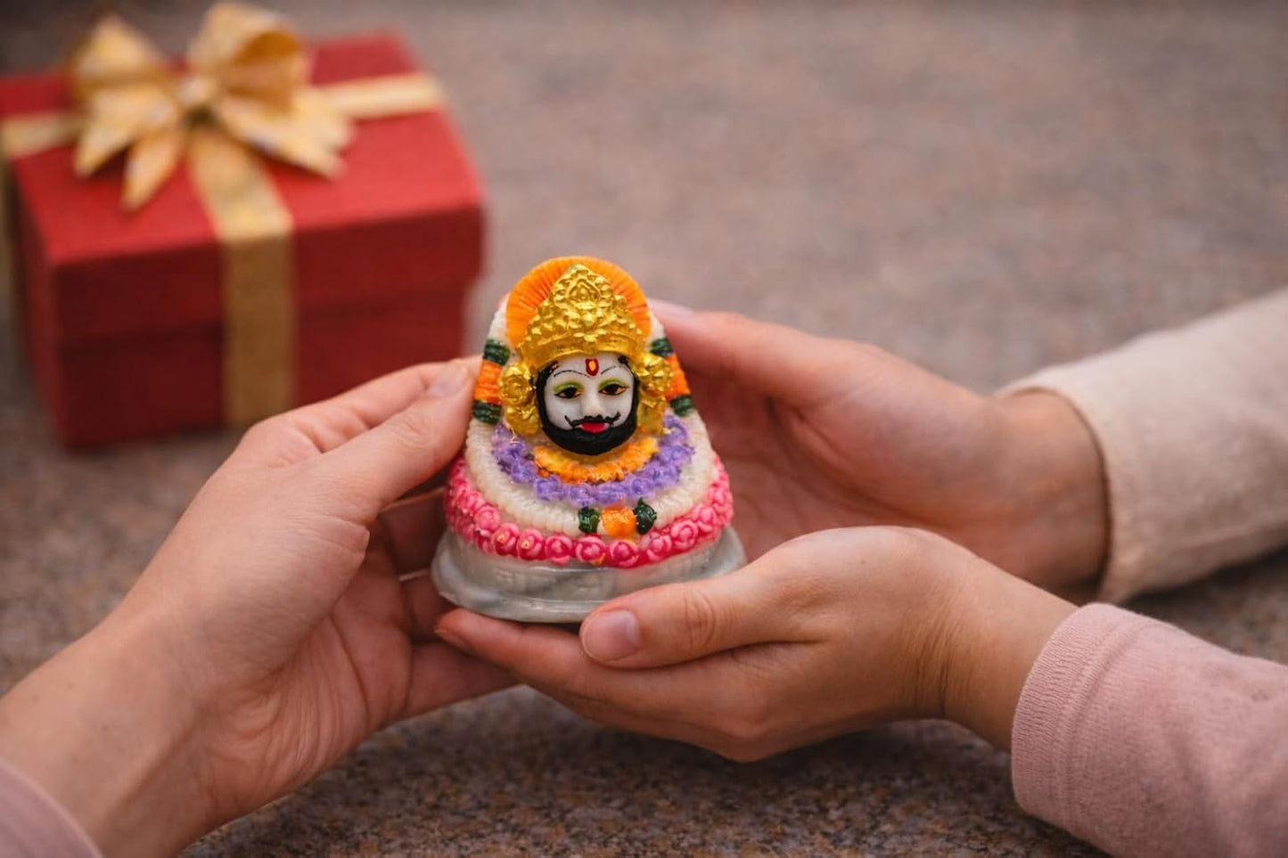 Khatu Shyam Ji Marble Idol – Colorful Spiritual Home Décor Murti
