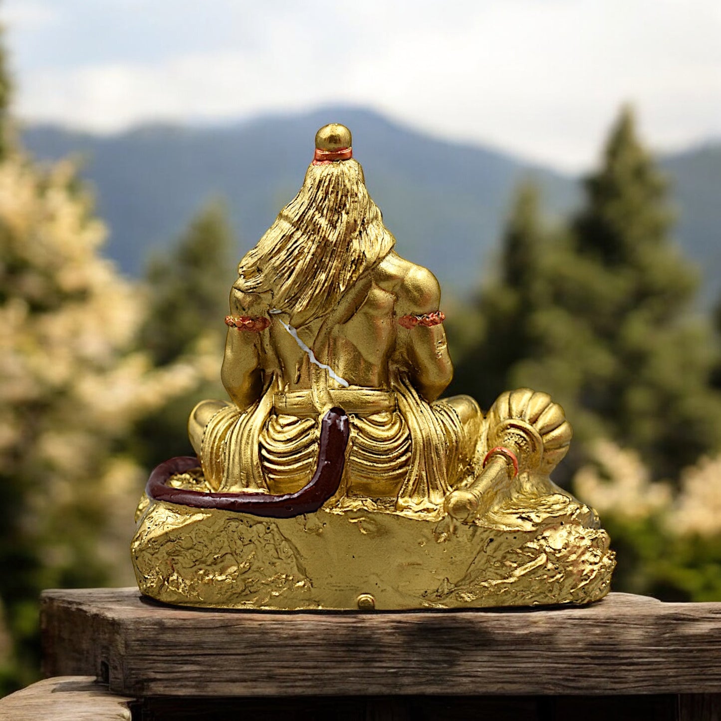 Hanuman Ji Premium Detailed Murti/statue With Sri Ram In Heart For Gift/car Dashboard/home/office Decoration (Golden)