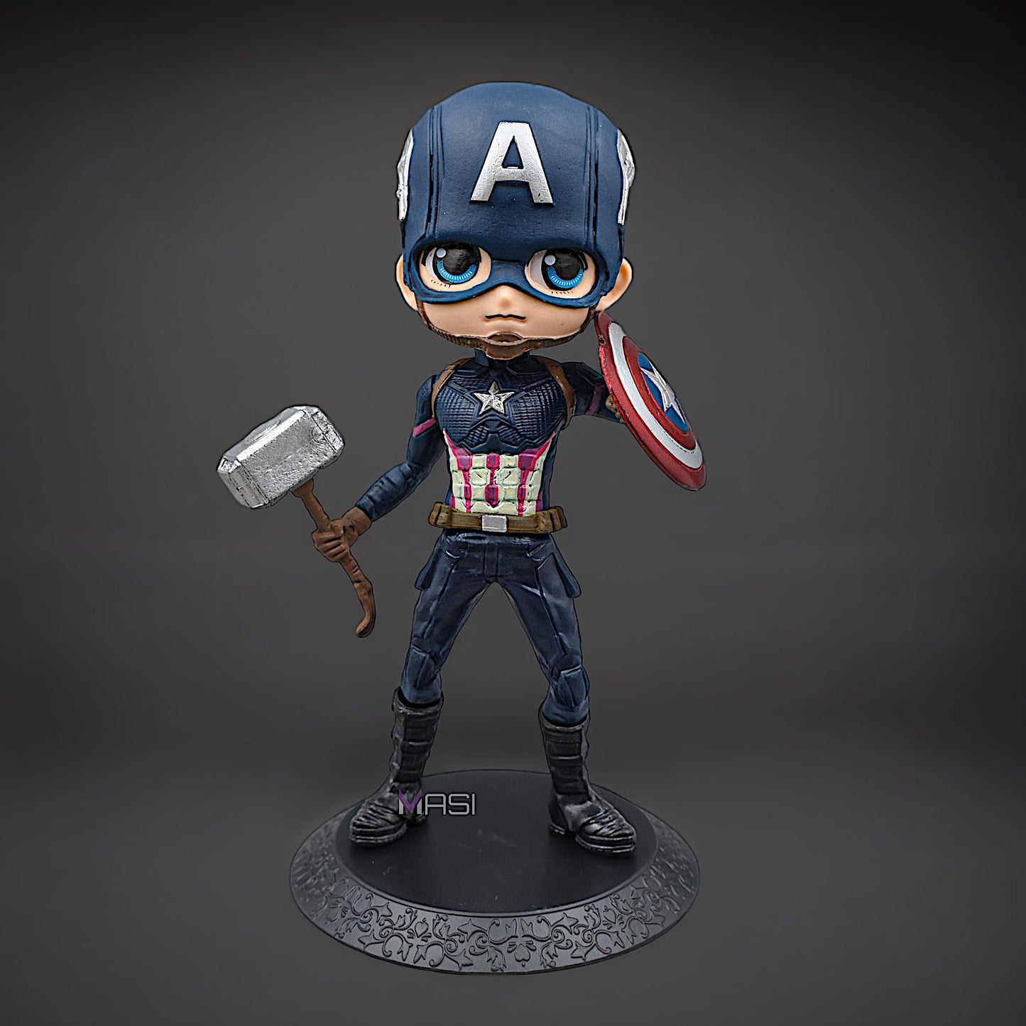 Captain America Q Style Action Figure With Stand (16 Cm Height)
