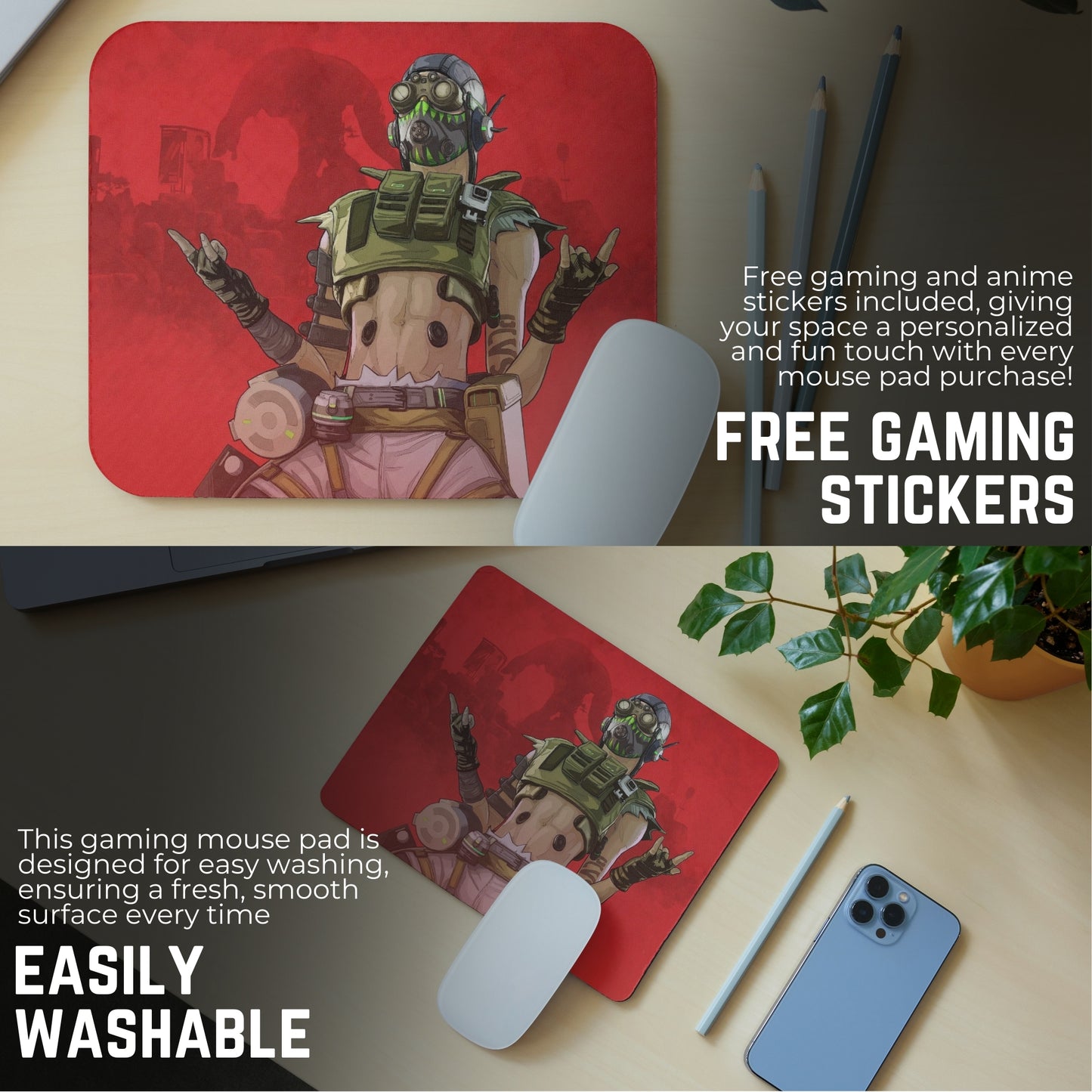 APEX LEGENDS - OCTANE MOUSE PAD (9 X 7.5 INCHES) - GAMING AND OFFICE MOUSE PAD | RUBBER BASE MOUSE PAD