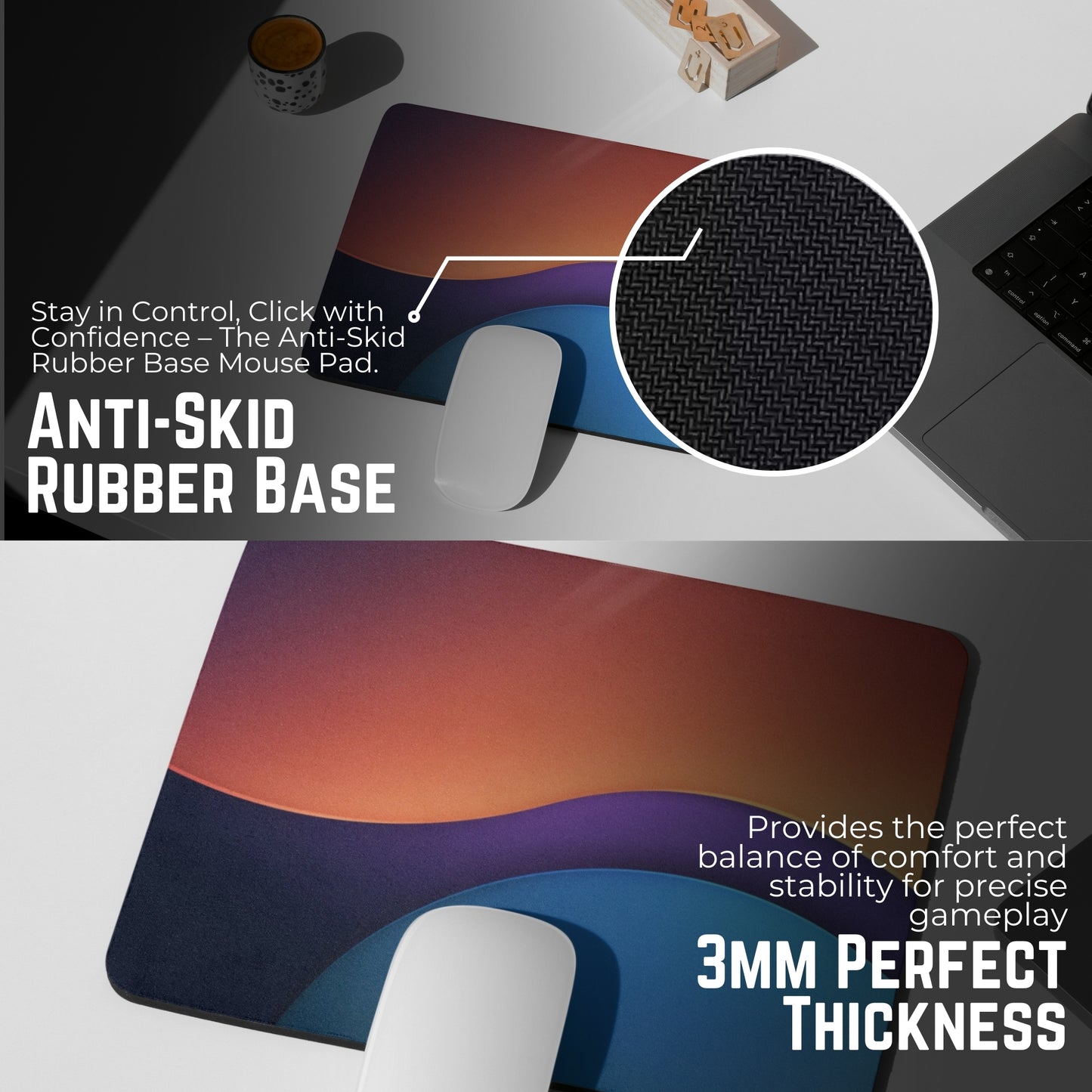 ABSTRACT MOUSE PAD (9 X 7.5 INCHES) - GAMING AND OFFICE MOUSE PAD | RUBBER BASE MOUSE PAD