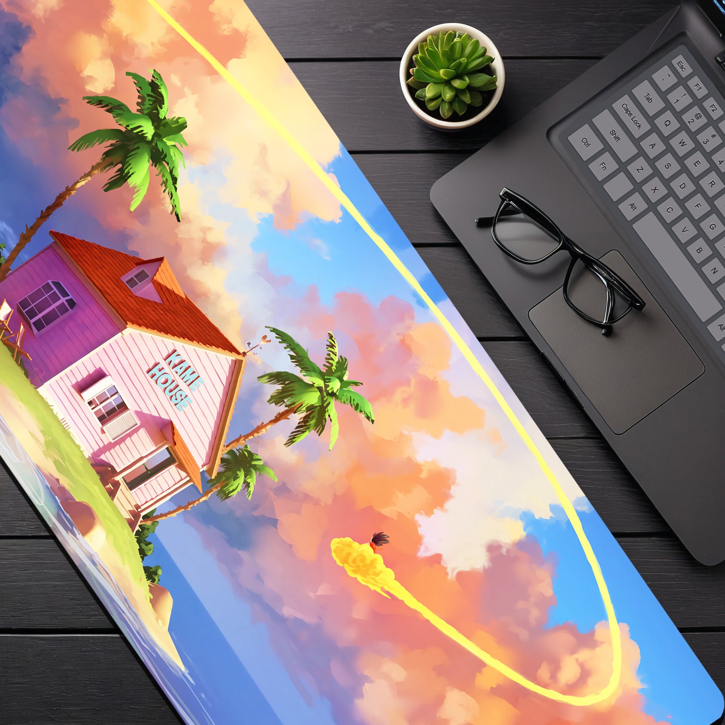 Dragon Ball Z Kame House Mouse Pad (31 X 12 Inches) - Gaming Mouse Pad | Rubber Base Desk Mat