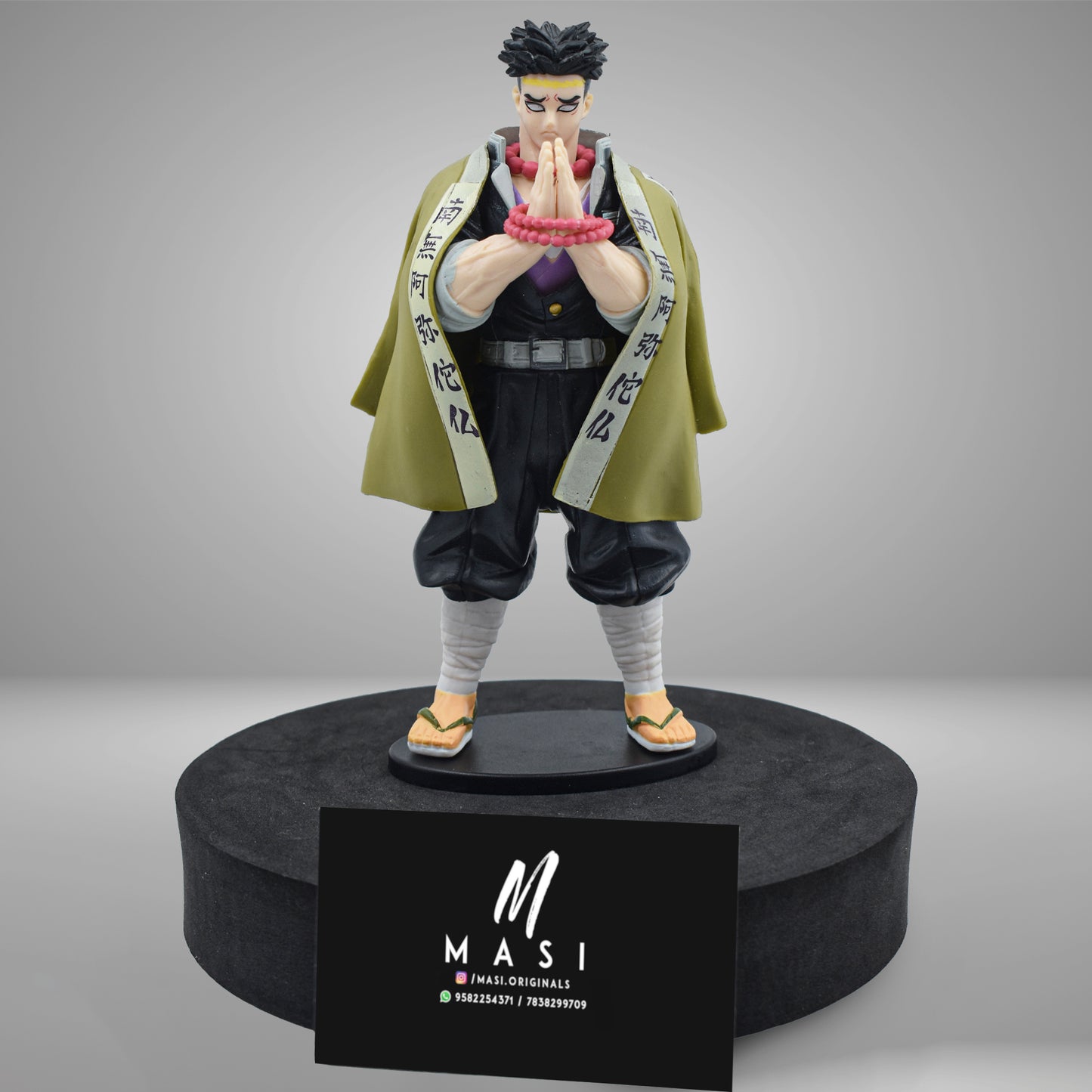 Demons Slayer Hashira Gyomie Action Figure With Stand Collectible - 18 Cm Height (Gyomei Himejima)