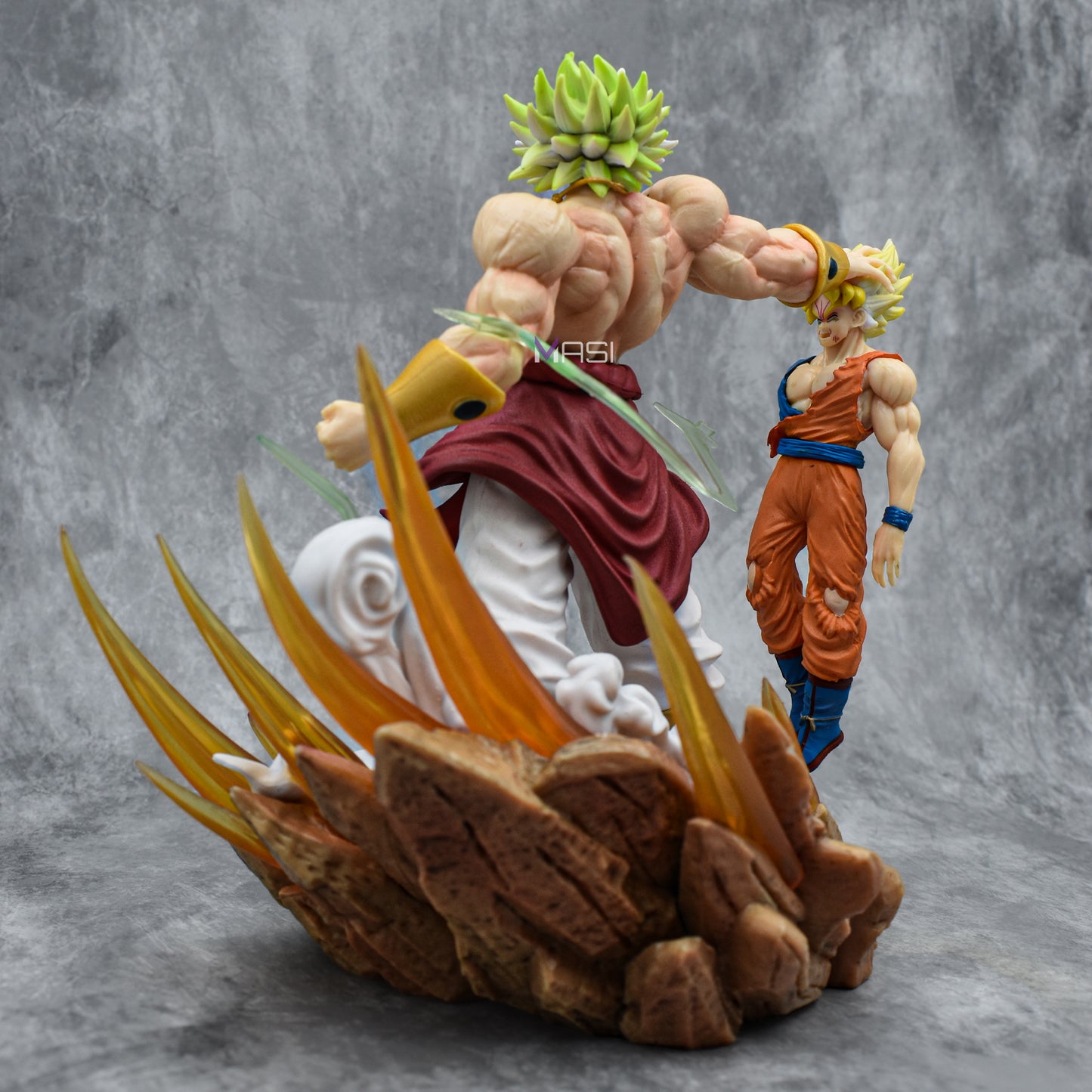 Broly Destroying Goku Iconic Action Figure With 2 Replaceable Heads (20 Cm Height) - Dragon Ball Z