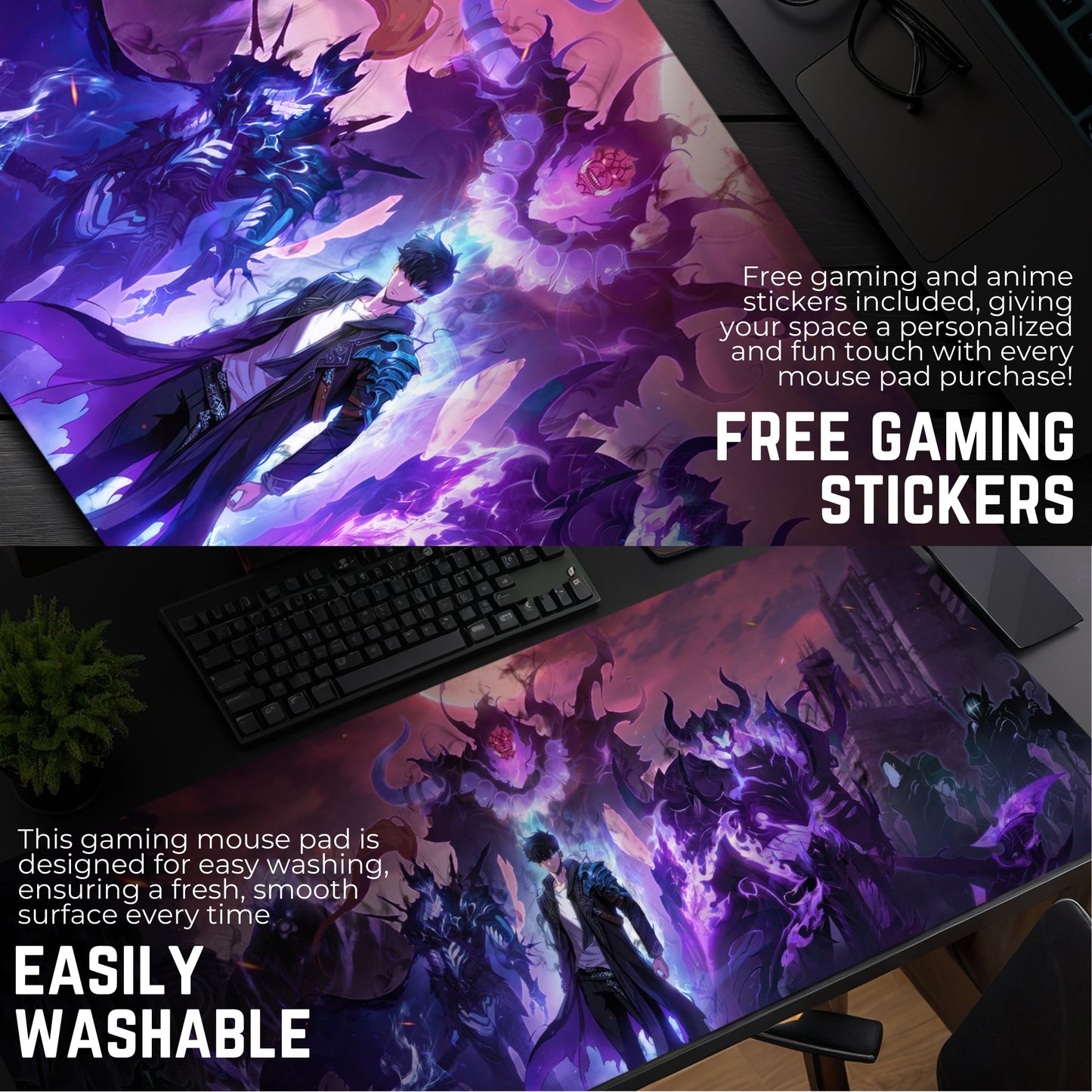 Solo Leveling Mouse Pad (31 X 12 Inches) - Gaming Mouse Pad | Rubber Base Desk Mat