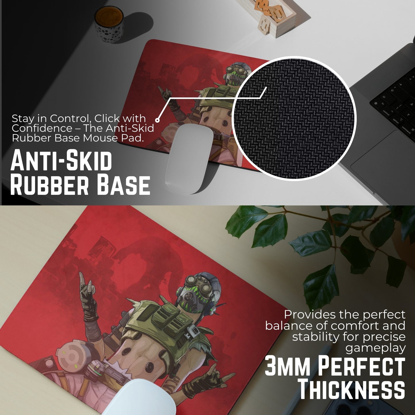 APEX LEGENDS - OCTANE MOUSE PAD (9 X 7.5 INCHES) - GAMING AND OFFICE MOUSE PAD | RUBBER BASE MOUSE PAD