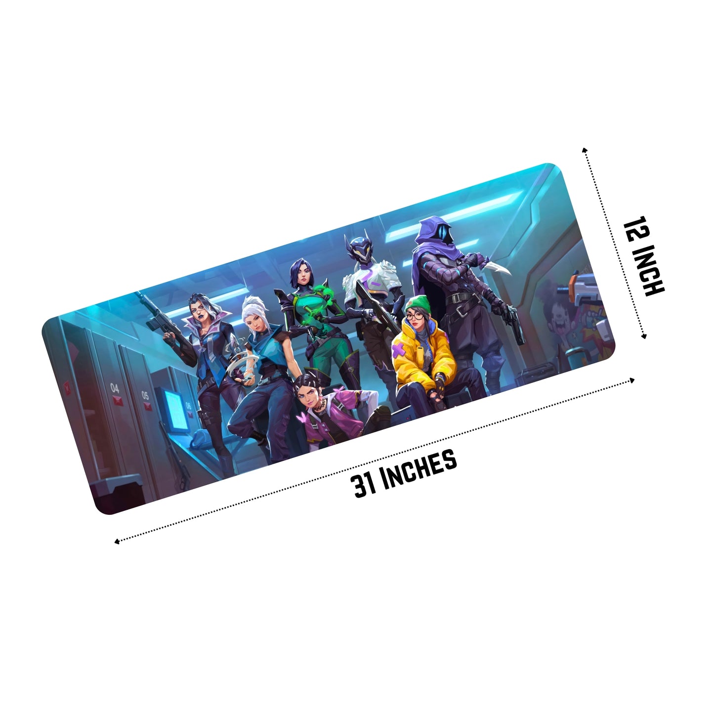 VALORANT TEAM UP MOUSE PAD (31 X 12 INCHES) - GAMING MOUSE PAD | RUBBER BASE DESK MAT