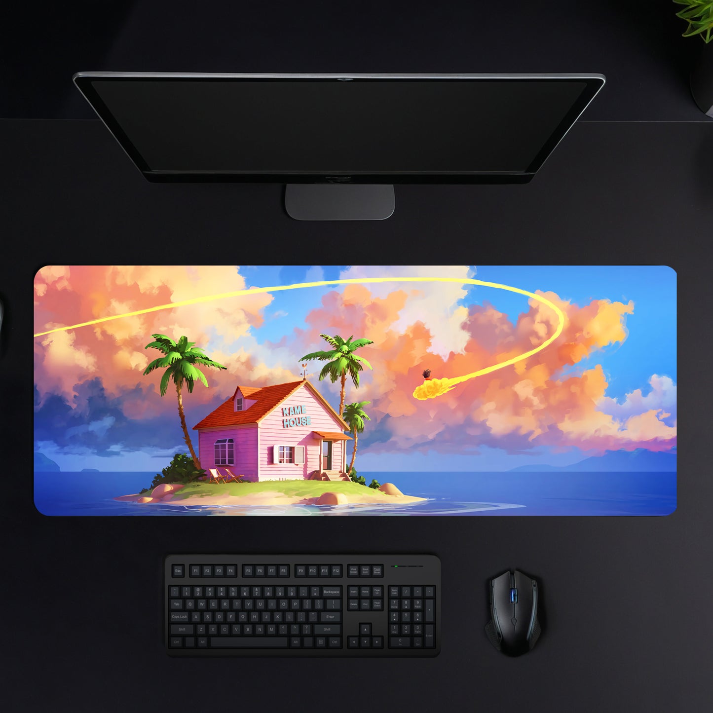 Dragon Ball Z Kame House Mouse Pad (31 X 12 Inches) - Gaming Mouse Pad | Rubber Base Desk Mat