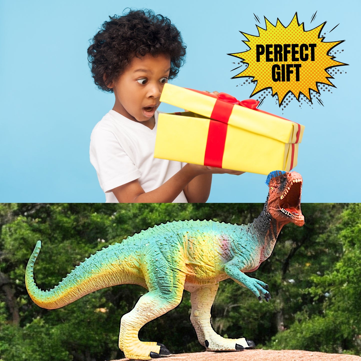 Dinosaur Action Figure - Realistic 10-inch Carnotaurus Toy