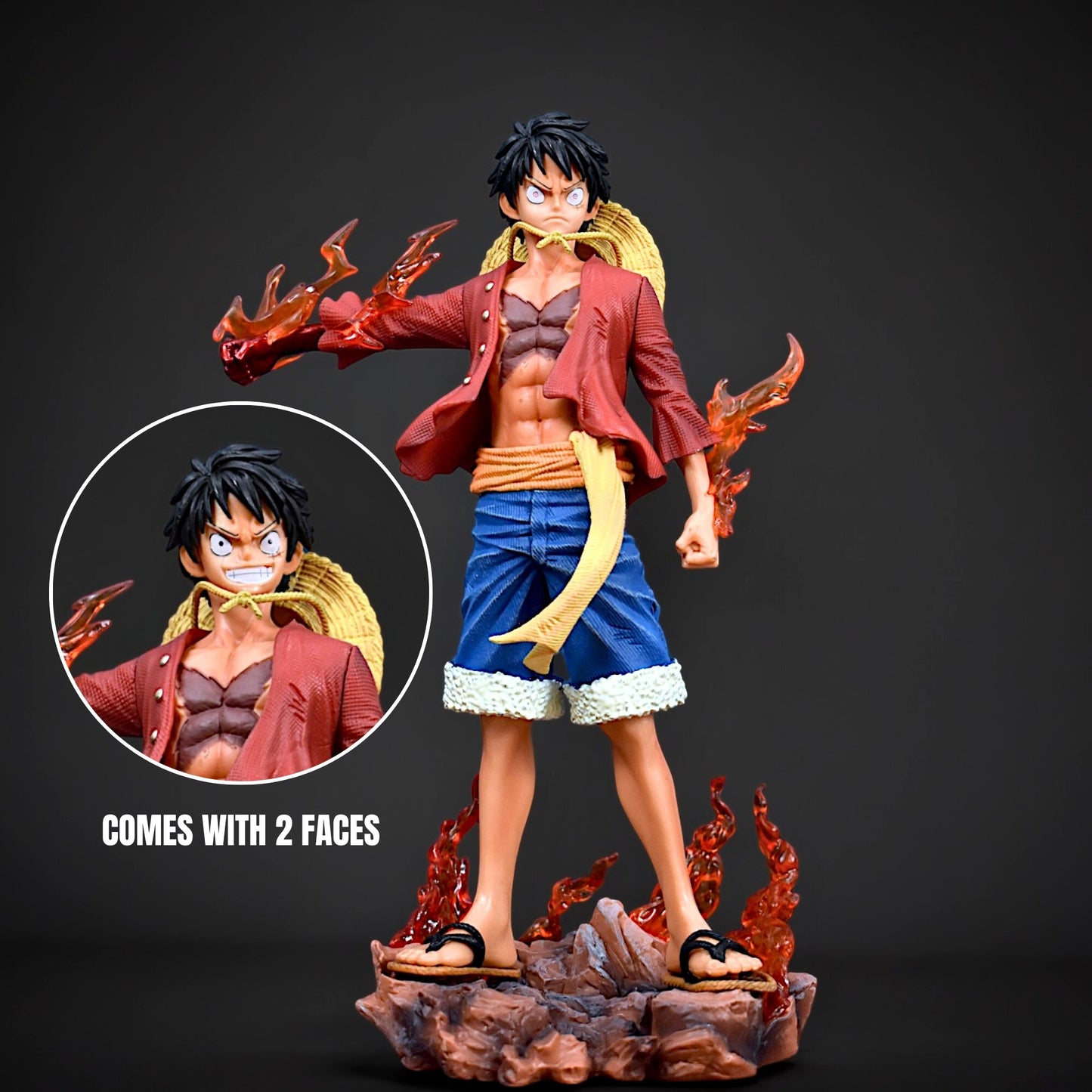 MONKEY D. LUFFY ACTION FIGURE WITH 2 REPLACEABLE HEADS (26 CM HEIGHT) - ONE PIECE