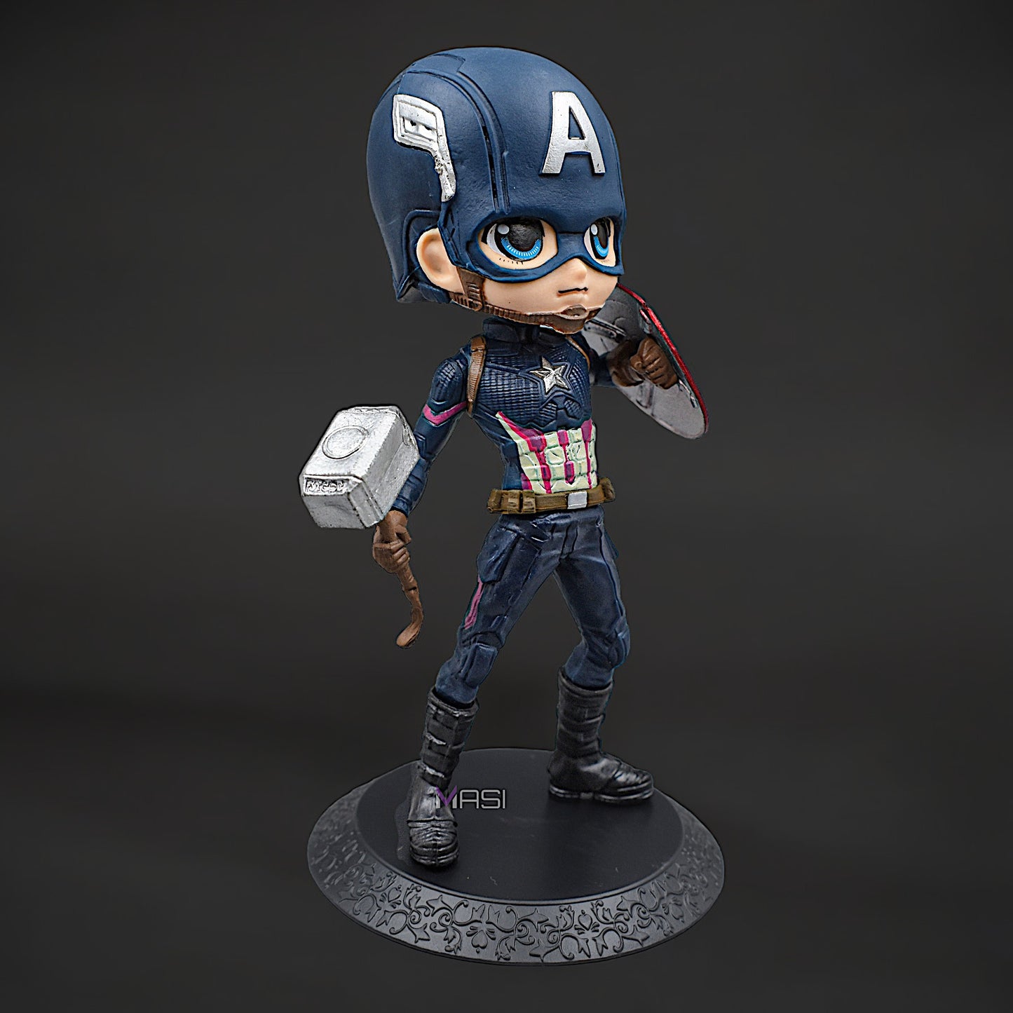 Captain America Q Style Action Figure With Stand (16 Cm Height)