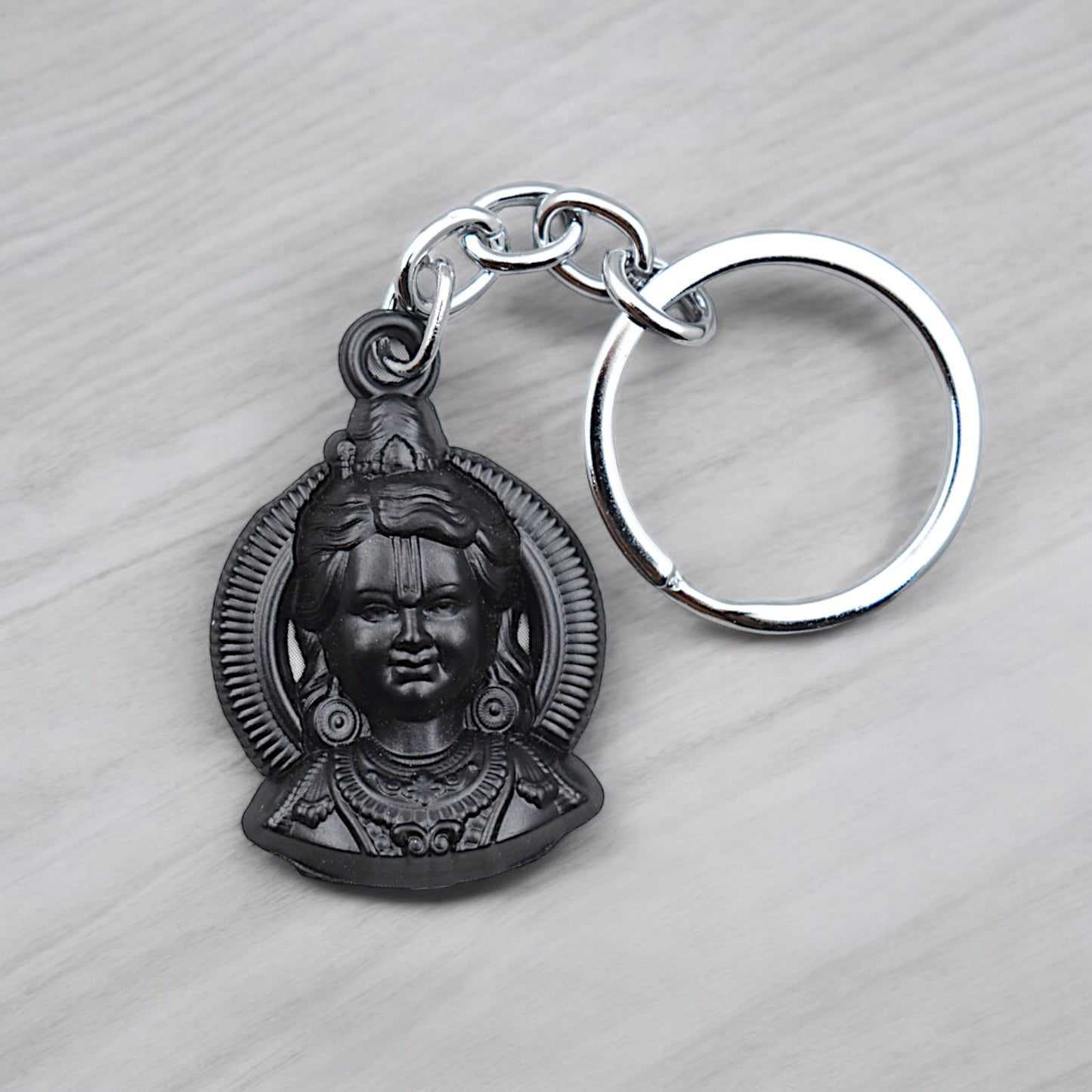 Ram Lalla Murti Face Premium Metal Keychain
