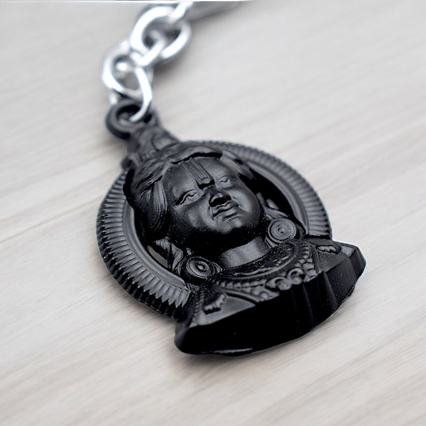 Ram Lalla Murti Face Premium Metal Keychain