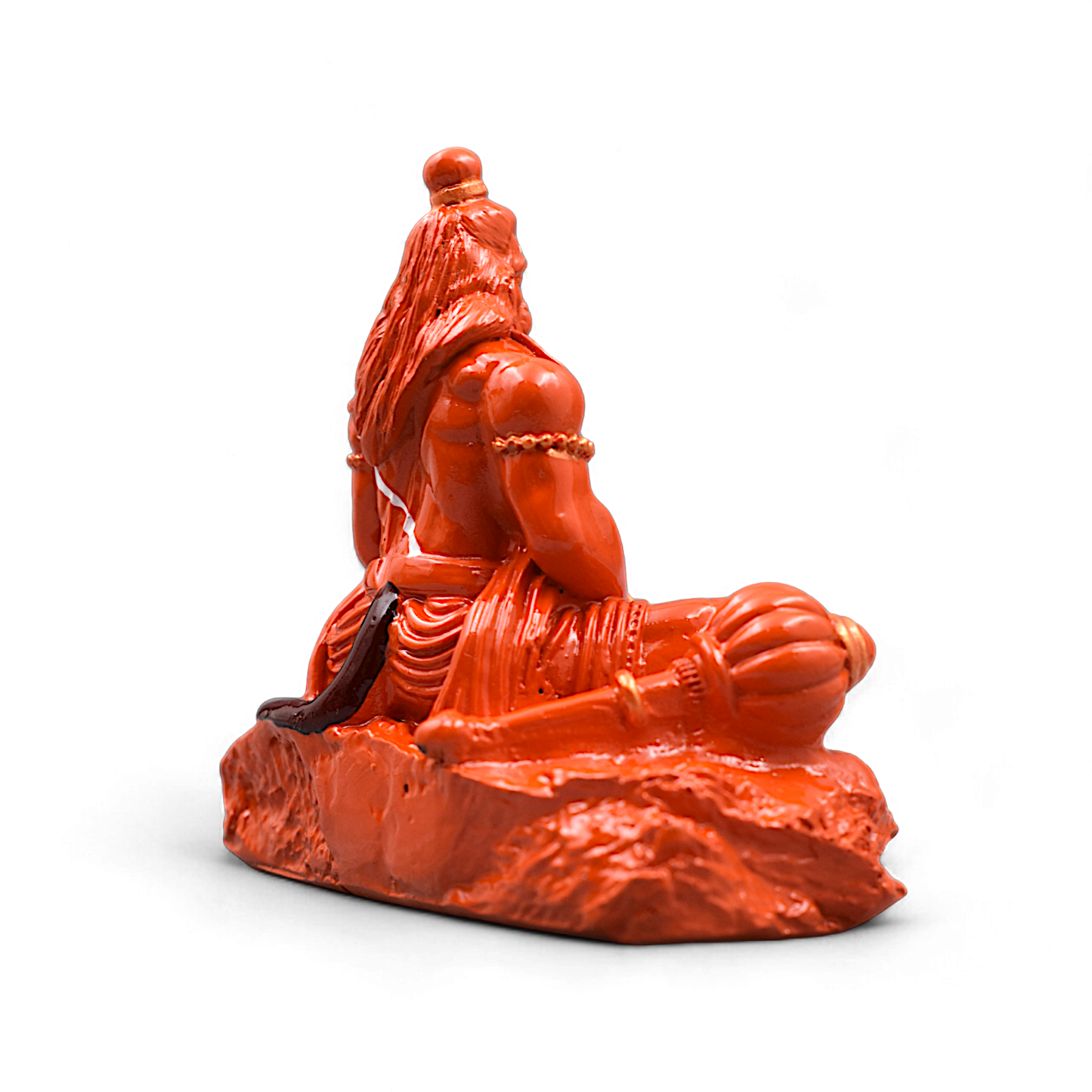 Hanuman Ji Premium Detailed Murti/statue With Sri Ram In Heart For Gift/car Dashboard/home/office Decoration (Orange)