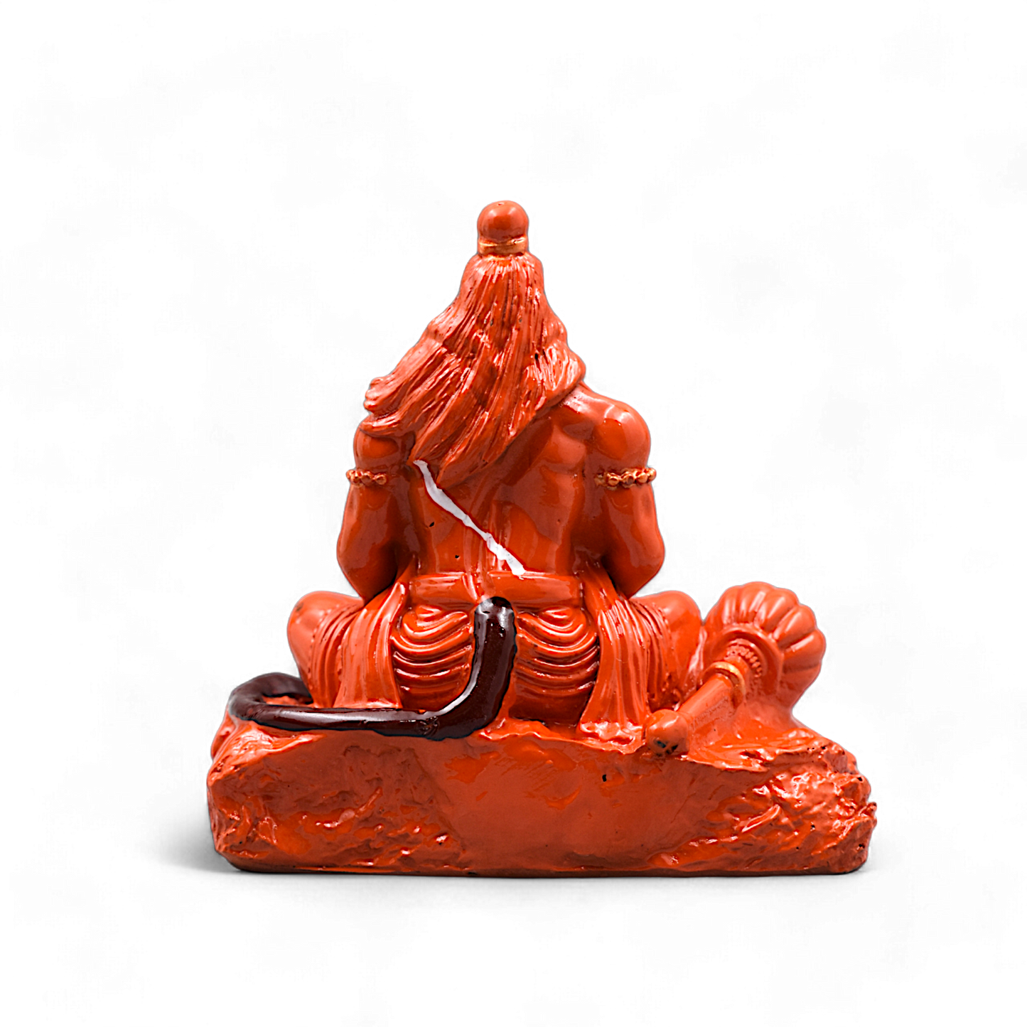 Hanuman Ji Premium Detailed Murti/statue With Sri Ram In Heart For Gift/car Dashboard/home/office Decoration (Orange)
