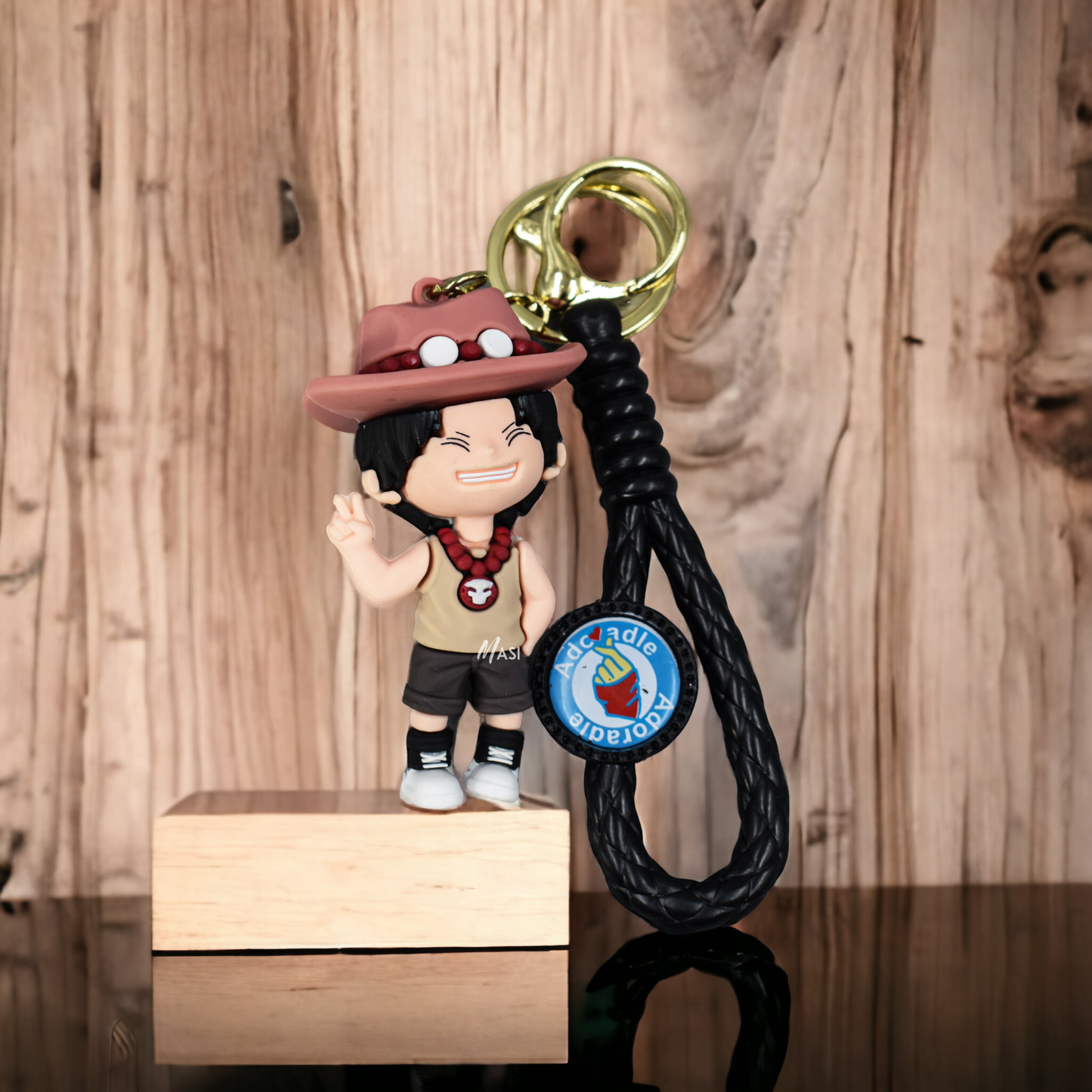 Portgas D. Ace Silicon Rubber Keychain With Strap - One Piece