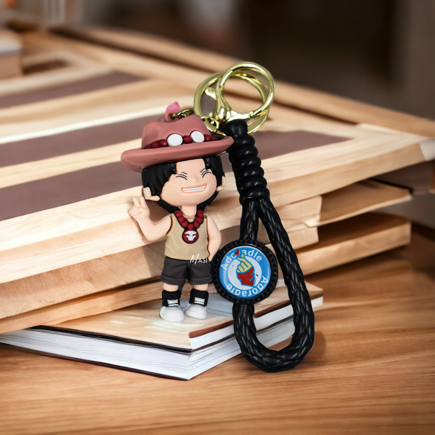 Portgas D. Ace Silicon Rubber Keychain With Strap - One Piece