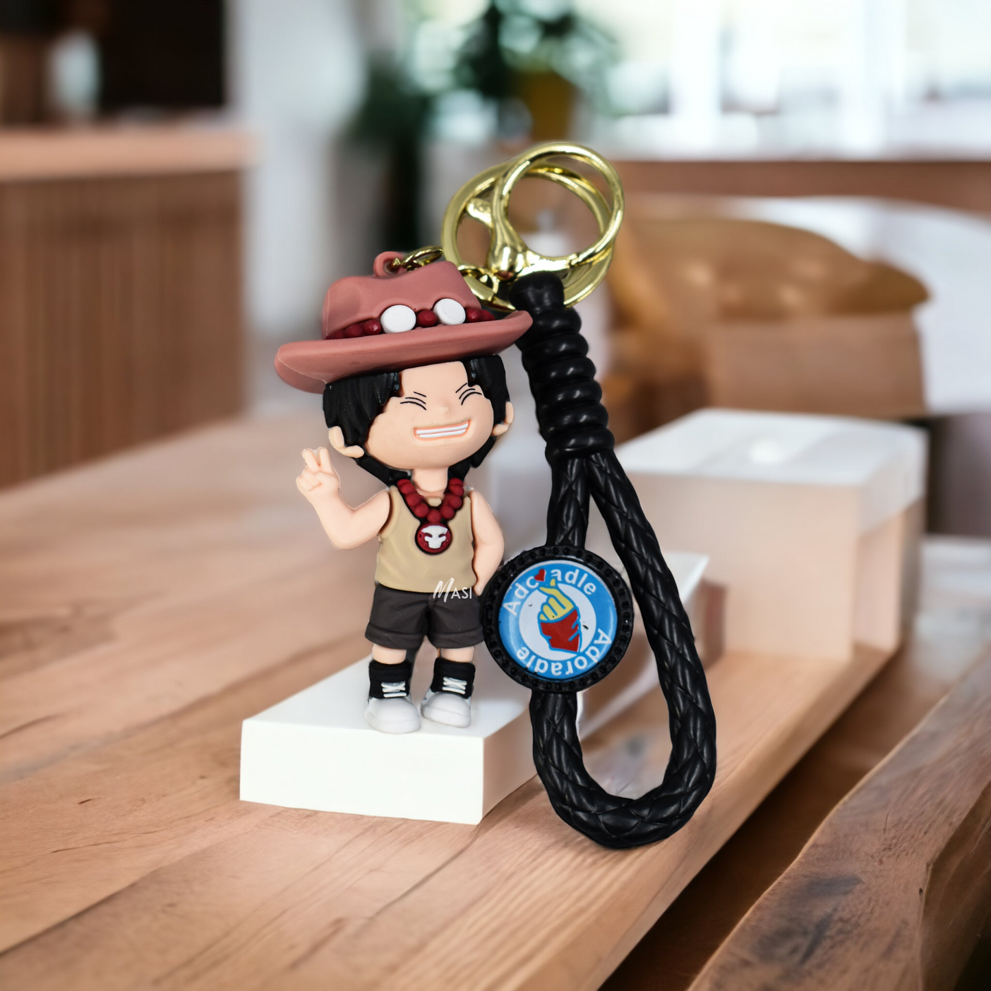 Portgas D. Ace Silicon Rubber Keychain With Strap - One Piece