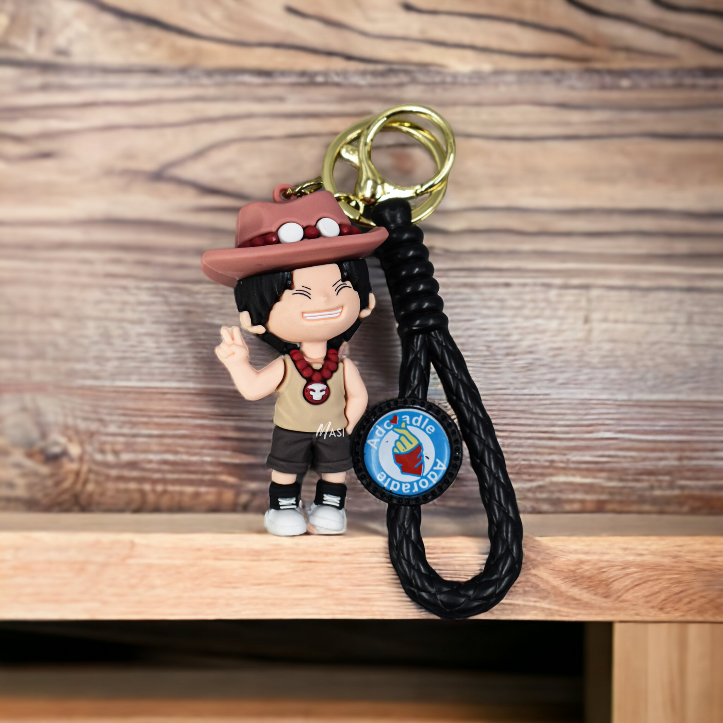 Portgas D. Ace Silicon Rubber Keychain With Strap - One Piece