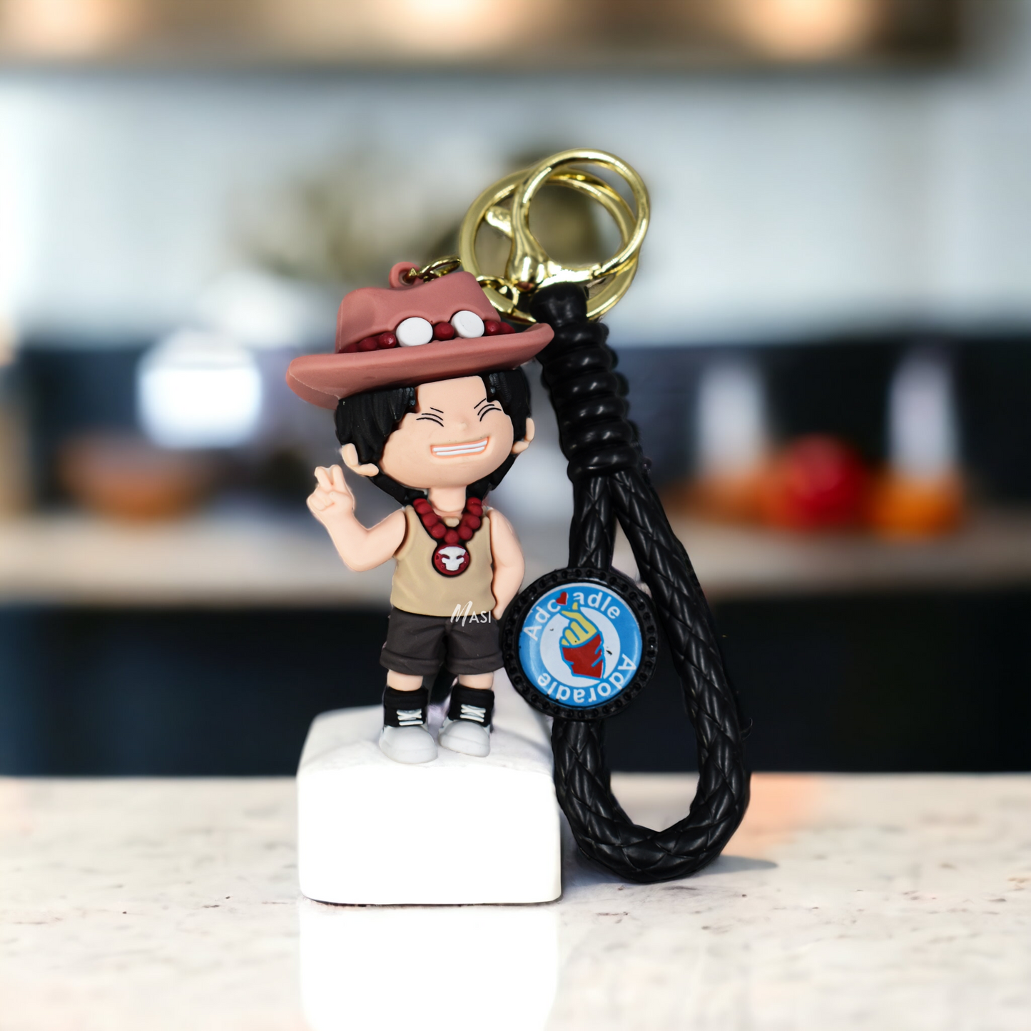 Portgas D. Ace Silicon Rubber Keychain With Strap - One Piece