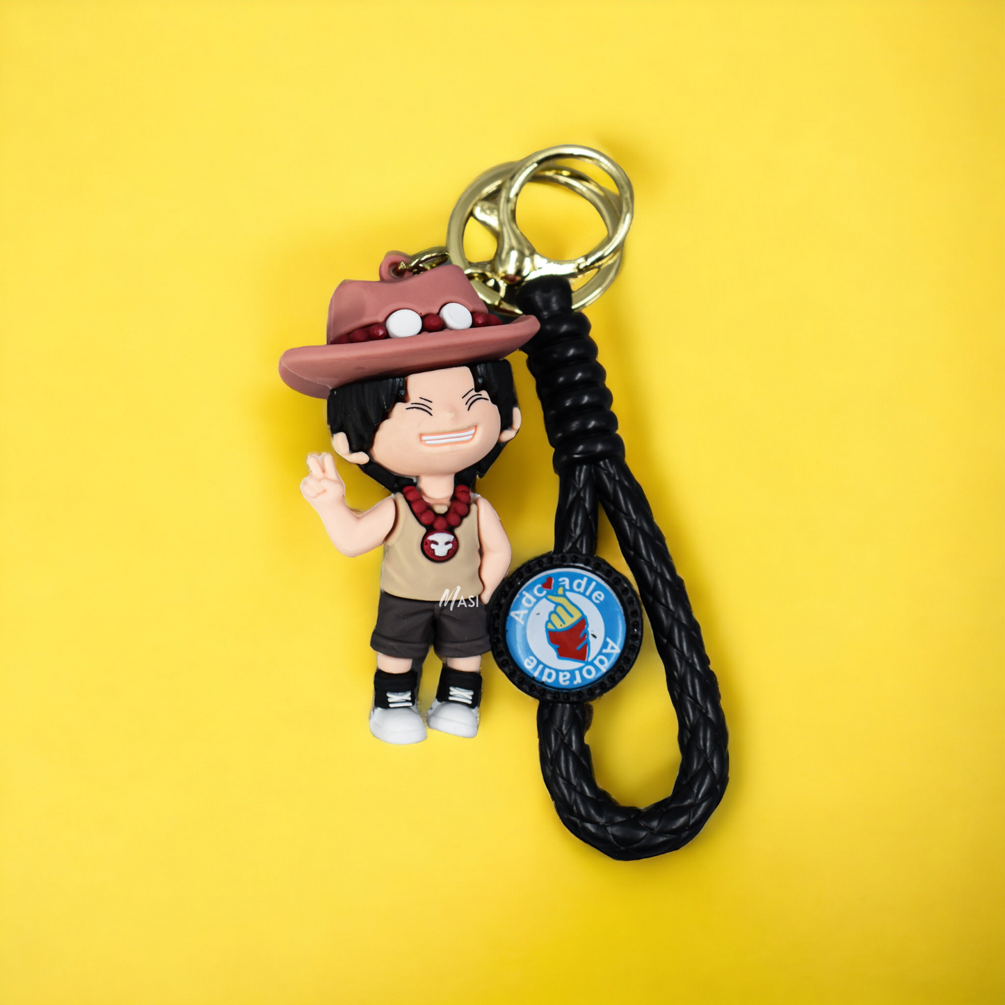 Portgas D. Ace Silicon Rubber Keychain With Strap - One Piece