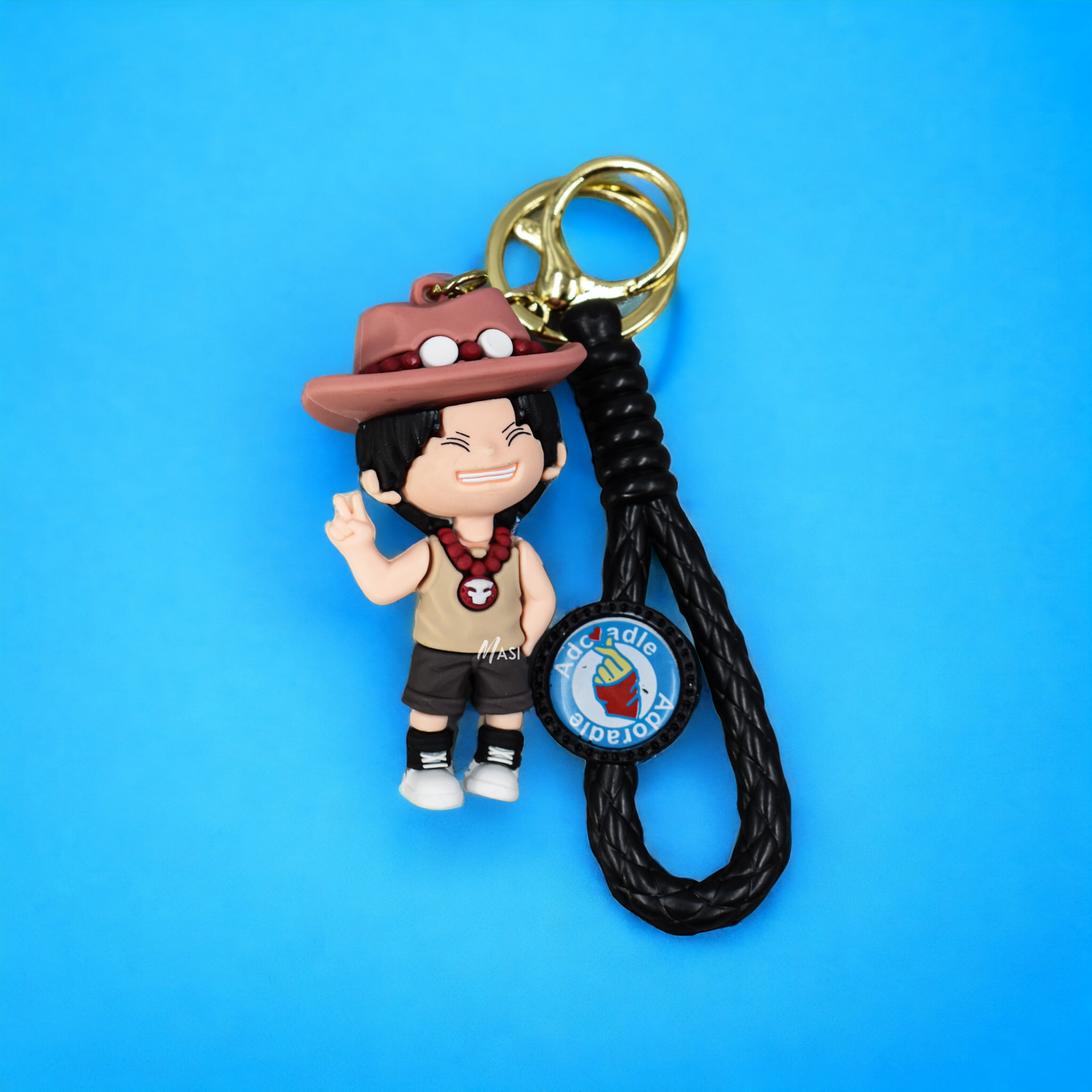 Portgas D. Ace Silicon Rubber Keychain With Strap - One Piece