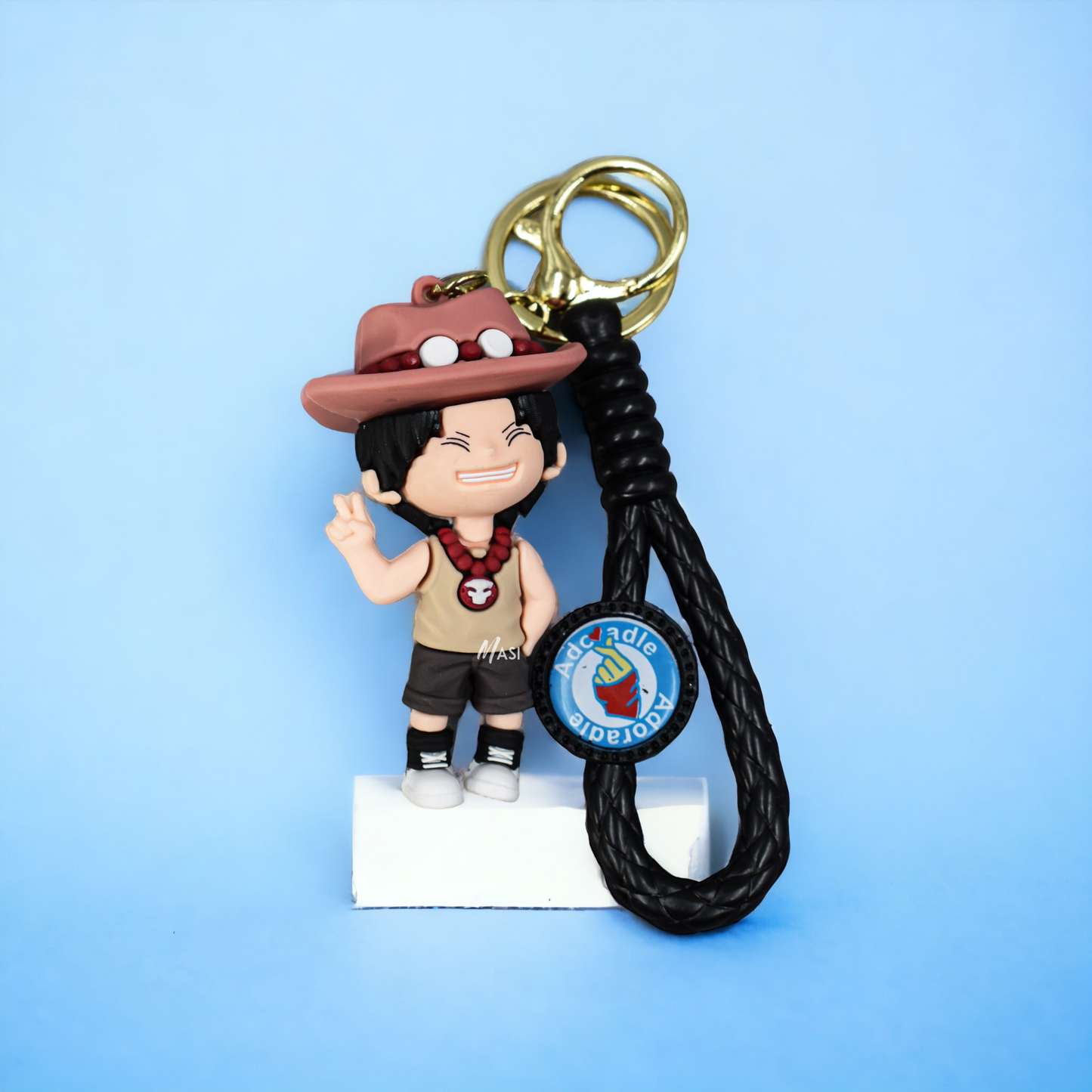 Portgas D. Ace Silicon Rubber Keychain With Strap - One Piece
