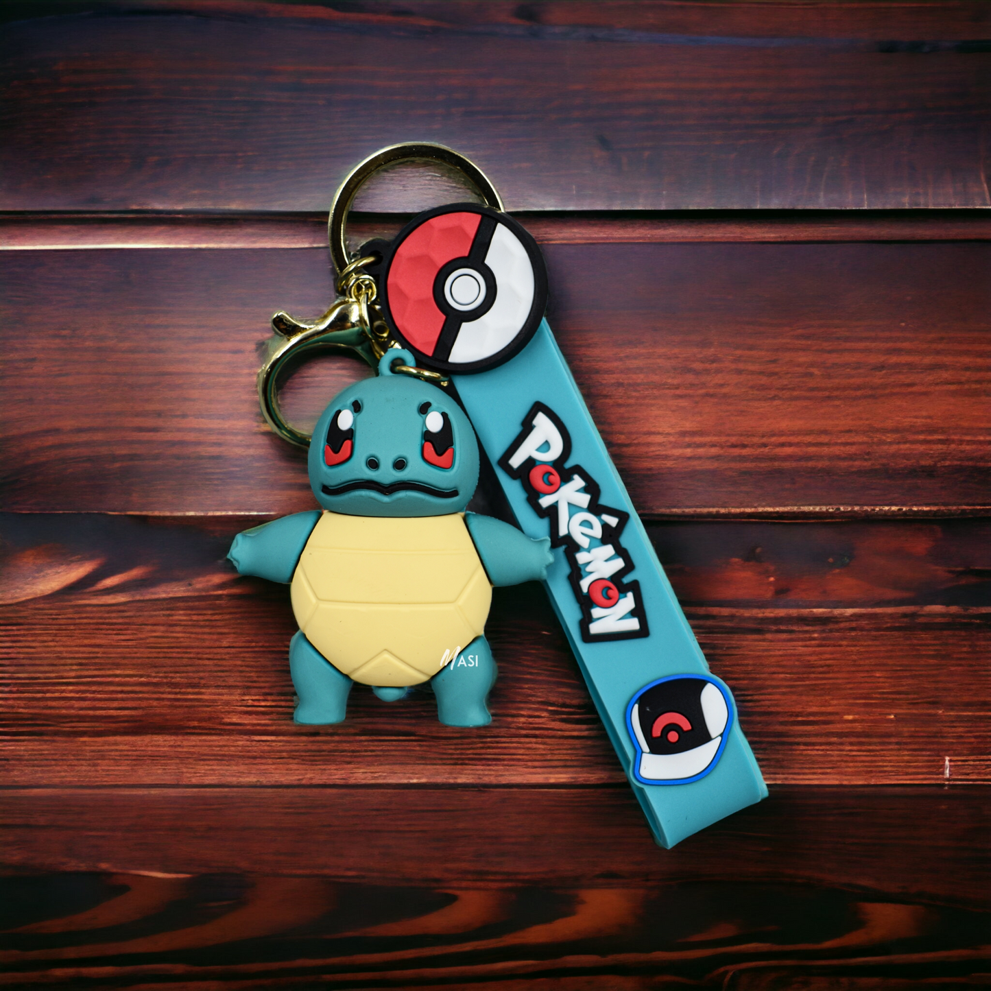 Squirtle Silicon Rubber Keychain With Strap - Pokemon