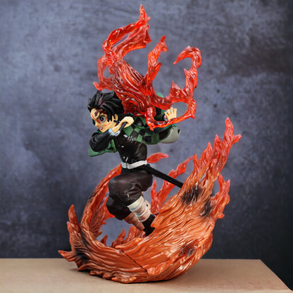 Demon Slayer Tanjiro Kamado Fire Breathing Attack Hinokami Kagura Action Figure 22 Cm
