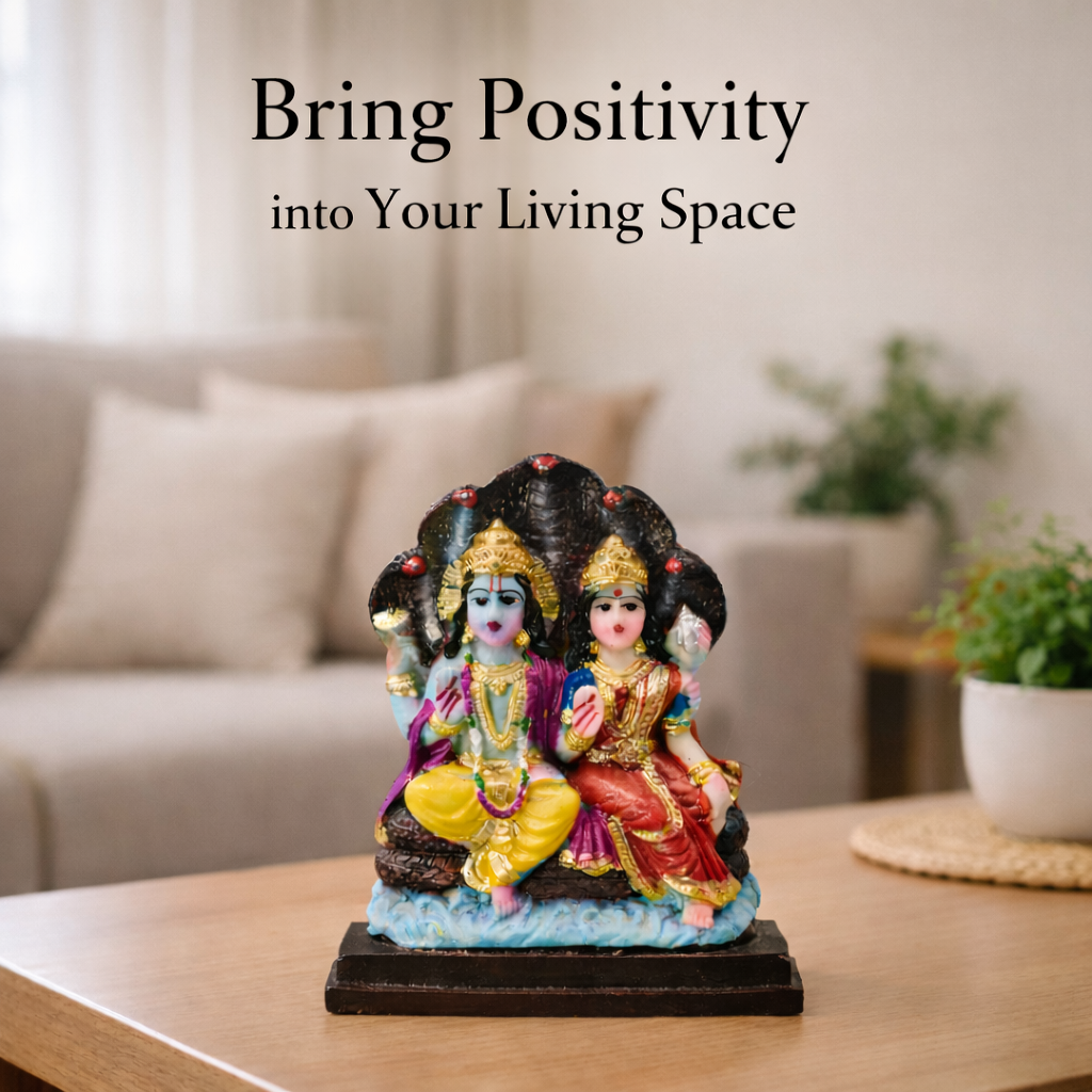 Lord Vishnu Lakshmi Idol on Sheshnaag - Premium Detailed Spiritual Murti