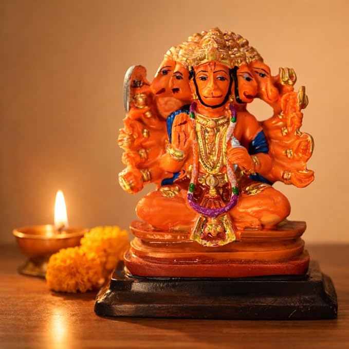 Panchmukhi Hanuman Idol (13 cm) - Protection & Positive Energy