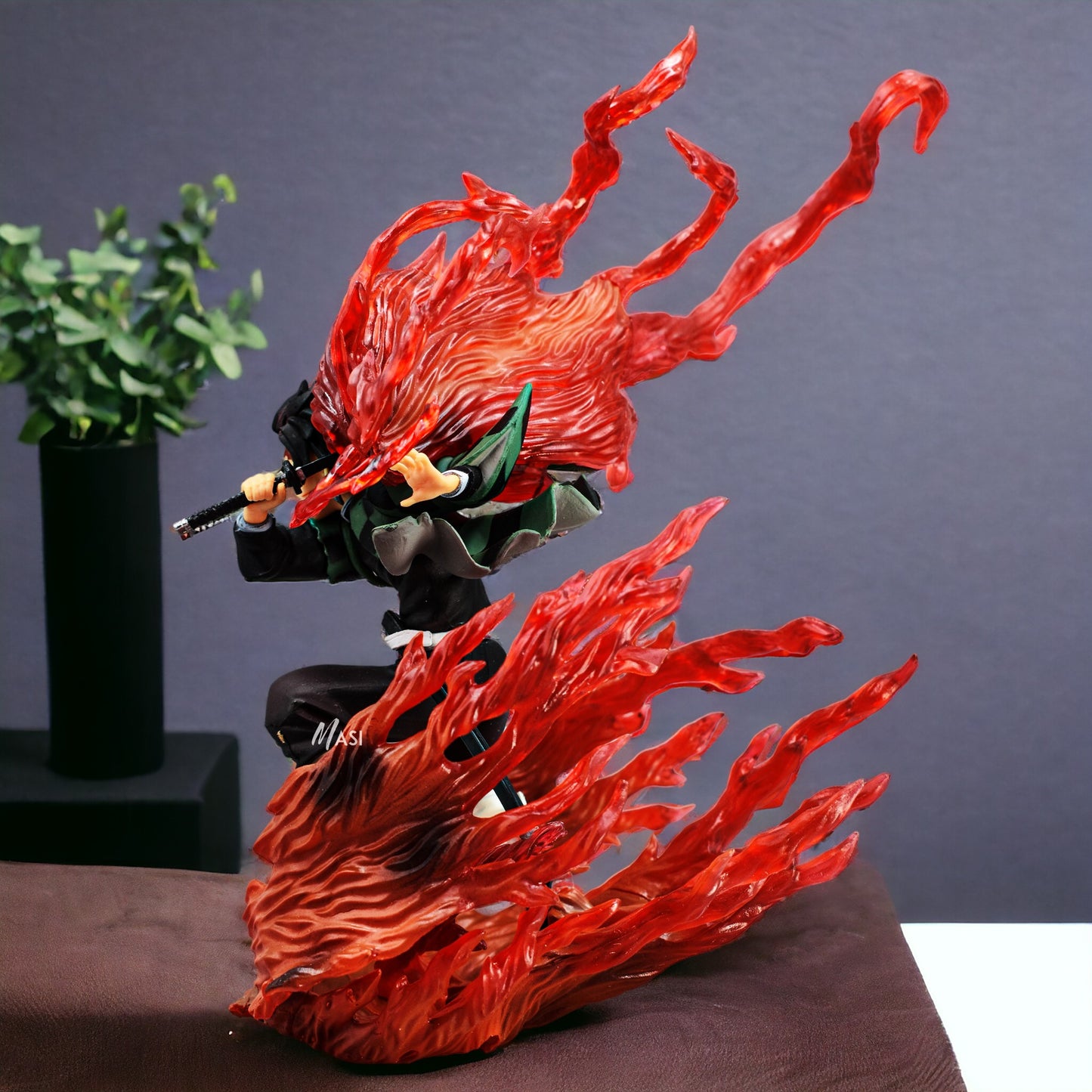 Demon Slayer Tanjiro Kamado Fire Breathing Attack Hinokami Kagura Action Figure 22 Cm