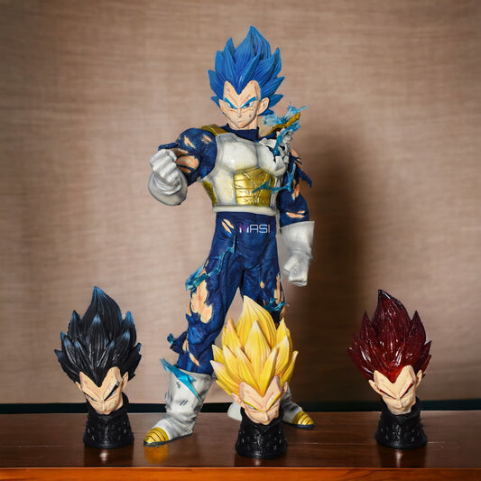 Prince Vegeta Iconic Action Figure With 4 Switchable Heads (45 Cm Height) - Dragon Ball Z