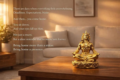 Meditating Lord Shiva Idol – Golden Finish Spiritual Yoga Showpiece