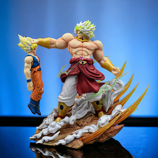 Broly Destroying Goku Iconic Action Figure With 2 Replaceable Heads (20 Cm Height) - Dragon Ball Z