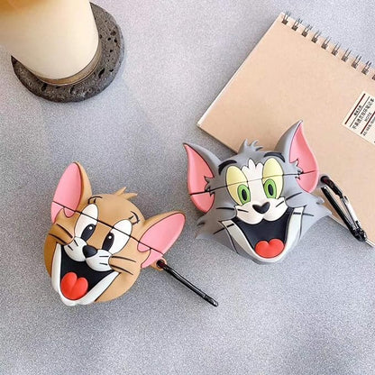 Tom Cute Iphone Airpods Cover Protection Case (Silicone)