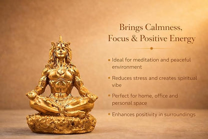 Meditating Lord Shiva Idol – Golden Finish Spiritual Yoga Showpiece