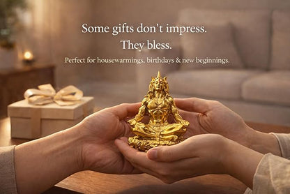Meditating Lord Shiva Idol – Golden Finish Spiritual Yoga Showpiece