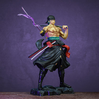 THE PIRATE HUNTER - RORONOA ZORO ACTION FIGURE WITH 2 REPLACEABLE HEADS (30 CM HEIGHT) - ONE PIECE