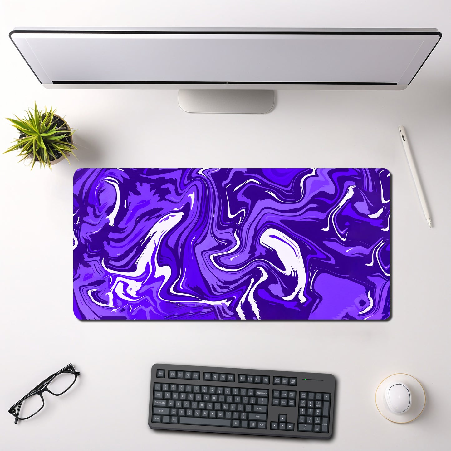 ABSTRACT MOUSE PAD (23 X 11 INCHES) - GAMING MOUSE PAD | RUBBER BASE DESK MAT