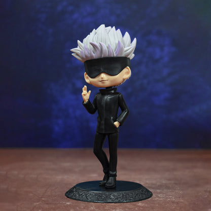Gojo Satoru Q Action Figure With Stand (15 Cm Height) - Jujutsu Kaisen
